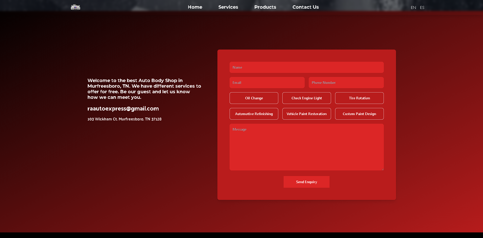RA Auto Express old website hero